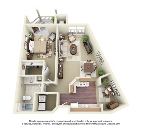 1  Bed   1  Bath   925 Sq. Ft. | 1C Floor Plan at Cityscape, St Louis Park, 55416